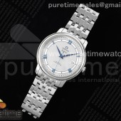 TWS공장 오메가 드 빌 스틸 화이트다이얼 블루인덱스 브레이슬릿 De Ville SS TWF 1:1 Best Edition Gray Dial Blue Markers on SS Bracelet MIYOTA 9015