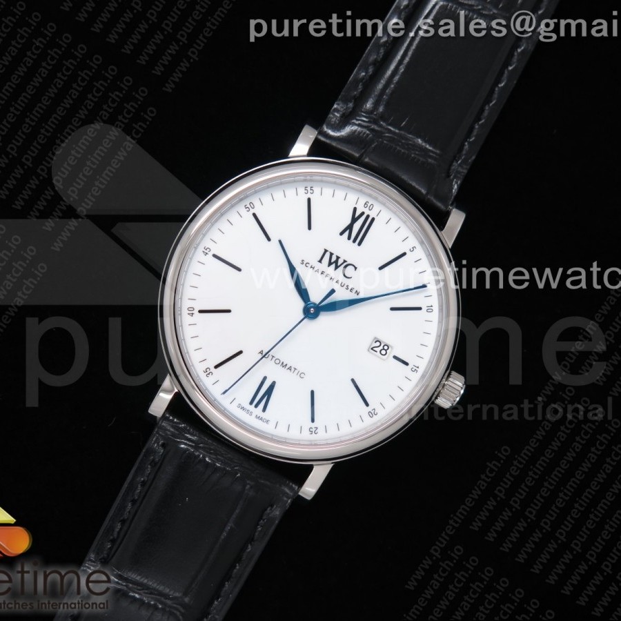 V7공장 포르토피노 화이트다이얼 악어스트랩 Portofino '150 Years' IW356519 White Dial on Black Croco Strap ETA2892