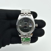 C+공장 롤렉스 데이저스트 41 스틸 슬레이트로만다이얼 쥬빌레브레이슬릿 윔블던 DateJust 41 126334 C+F 1:1 Best Edition 904L Steel Gray Dial Green Roman on SS Jubilee Bracelet VR3235 씨플러스