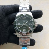 ZF공장 론진 그린다이얼 Conquest L3.840.4.56.6 Real Ceramic Bezel SS ZF 1:1 Best Edition Green dial On SS Bracelet A2824