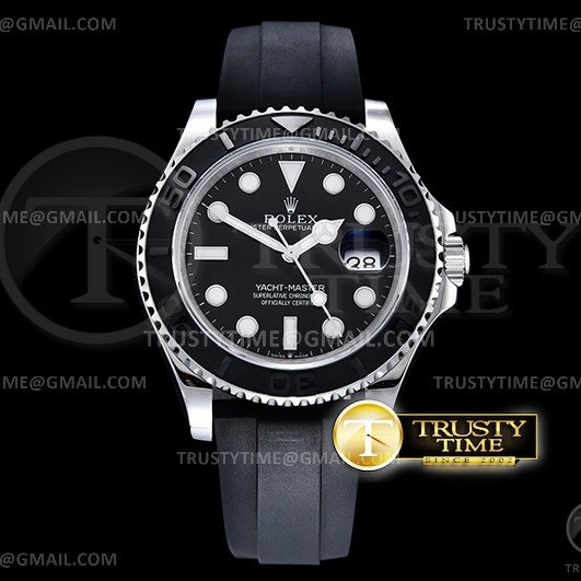 BP공장 롤렉스 요트마스터 실버 블랙다이얼 러버스트랩 3235 YachtMaster 226659 42mm SS/RU Black BP Asia 3235