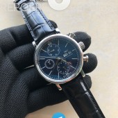 TW공장 포르토피노 150주년 블루다이얼 가죽스트랩 Portofino Chrono SS '150 Years' Blue Dial on Black Leather Strap A7750