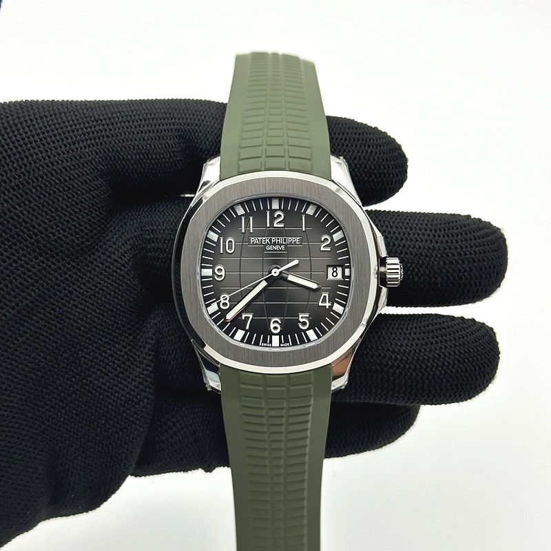 DD공장 파텍필립 아쿠아넛 5167 그레이다이얼 그린러버스트랩 Aquanaut Ref.5167 Green SS/RU Grey/Num DDF DD330