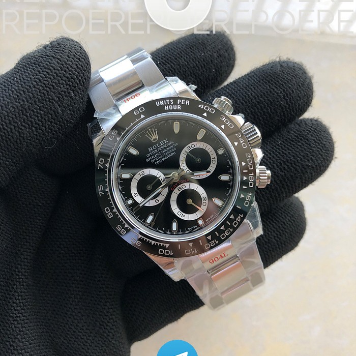 QF공장 롤렉스 세라믹 데이토나 스틸 블랙다이얼 브레이슬릿 Daytona 116520 QF 1:1 Best Edition Black Dial on SS Bracelet SA4130