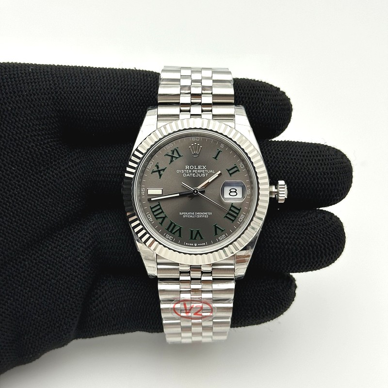 VS공장 롤렉스 데이저스트 41 스틸 슬레이트로만다이얼 쥬빌레브레이슬릿 윔블던 DJ2 41mm Jub Flt 904L SS/SS Grey/Rm VSF VS3235
