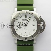 VS공장 파네라이 PAM1226 섭머저블 화이트다이얼 그린러버스트랩 PAM1226 Y SBF 1:1 Best Edition White Dial on Green Rubber Strap P.900 Super Clone VS공장