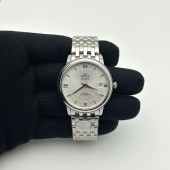 HR공장 오메가 드 빌 36.8 스틸 화이트다이얼 브레이슬릿 De Ville 36.8mm SS HRF 1:1 Best Edition Silver Dial SS Marker on SS Bracelet A2824