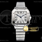3K공장 까르띠에 산토스 미디움 35 화이트다이얼 스마트링크브레이슬릿 Santos De Cartier 35mm Mens SS/SS White 3KF MY9015