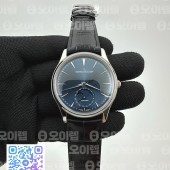 ZF공장 예거르쿨트르 마스터 울트라씬 문페이즈 스틸 블루다이얼 블랙가죽스트랩 Master Ultra Thin Moon 1368420 SS ZF 1:1 Best Edition Blue Dial on Black Leather Strap V3 SA925 Super Clone (Free rubber straps and a tool)