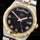 V7공장 튜더 로얄 28603 옐로우골드콤비 블랙다이얼 로만인덱스 브레이슬릿  Tudor Royal 28603 41mm YG/SS Blk/Rmn V7F A2836