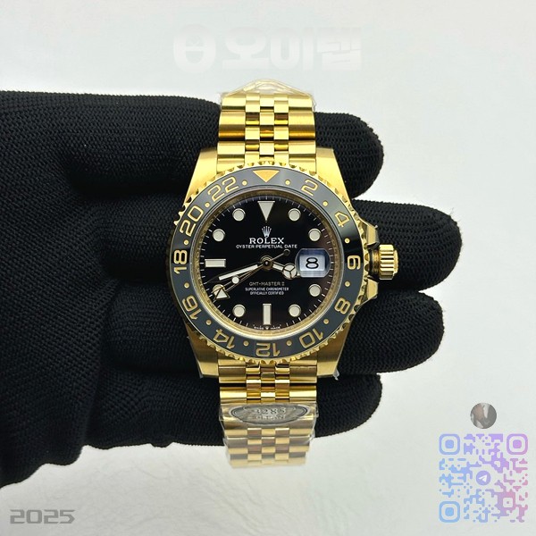 CLEAN공장 롤렉스 GMT마스터2 기네스 옐로우골드금통 블랙다이얼 쥬빌레브레이슬릿 클린공장 GMT Master II 126718 GRNR Clean 1:1 Best Edition Black Dial on YG Jubilee Bracelet DD3285 CHS