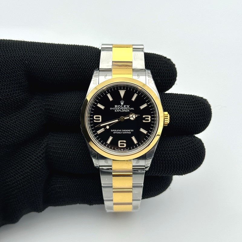 VS공장 롤렉스 익스플로러 36 신형 124273 옐로우골드콤비 브레이슬릿 Explorer 1 124273 36mm 904L YG/SS Blk VSF VS3230