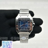 BV공장 까르띠에 산토스 40MM 라지 2018 스틸 블루다이얼 브레이슬릿 Santos de Cartier 40mm 2018 Blue Dial on SS SmartLinks Bracelet MIYOTA 9019