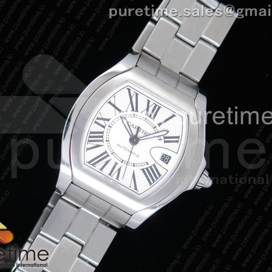 CG공장 까르띠에 로드스터 스틸 화이트다이얼 브레이슬릿 Roadster SS White Textured Dial on SS Bracelet A2824