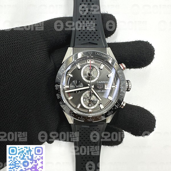 XF공장 태그호이어 카레라  크로노그래프 블랙러버스트랩