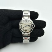 3K공장 까르띠에 발롱블루 33 오토메틱 스틸 화이트다이얼 브레이슬릿 Ballon Bleu 33mm SS 3KF 1:1 Best Edition White Dial on SS Bracelet A076
