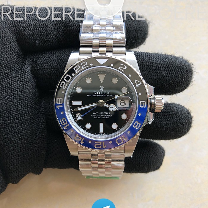 C+공장 롤렉스 GMT마스터2 배트걸 스틸 블루블랙베젤 쥬빌레브레이슬릿 씨플러스 GMT Master II 126710 BLNR Batman 904L SS C+F 1:1 Best Edition Black Dial on Jubilee Bracelet VR3285 CHS