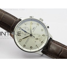 ZF공장 IWC 포르투기저 크로노그래프 골드핸즈 브라운가죽스트랩 PORTTGUESE IW371445 v3버전