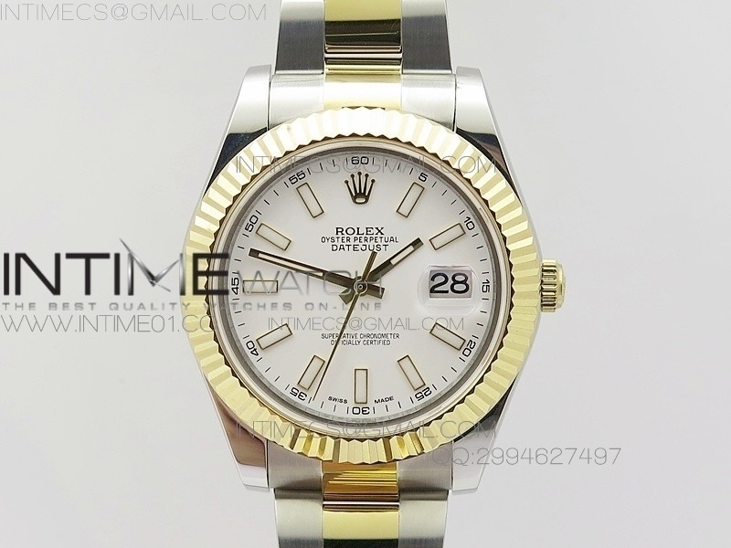 BP공장 V2 롤렉스 데이저스트2 콤비 화이트다이얼 바인덱스 Rolex DateJust2 SS&YG White Dial Bar Index 신형브레스렛