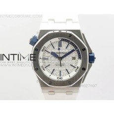 JF공장 V8 오데마피게 로얄오크 오프쇼어 다이버 15710 Audemars Piguet Royal Oak Offshore Diver 스틸 화이트/네이비 러버