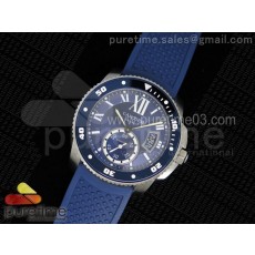 TF공장 까르띠에 칼리브 드 까르띠에 스틸 블루다이얼 블루 러버 Cartier Calibre de Cartier SS/Blue Dial