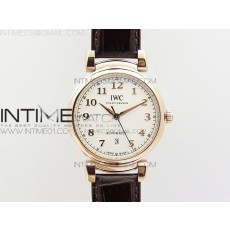 TW IWC 다 빈치 IW356601 로즈골드금장 화이트다이얼 DA VINCI IW356601 RG  WHITE DIAL A2892 ON BLACK LEATHER STRAP