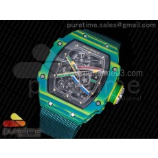 리차드밀 RM67-02 스프린트 스켈레톤다이얼 그린 나일론스트랩 RM 67-02 Sprint Skeleton Dial on Green Nylon Strap 6T51