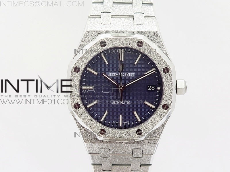 JH공장 오데마피게 로얄오크15454 프로스티드골드 새틴폴리싱 스틸 블루다이얼 브레이슬릿 ROYAL OAK 37MM  SATIN-POLISHED SS  BLUE DIAL ON SS BRACELET A3120