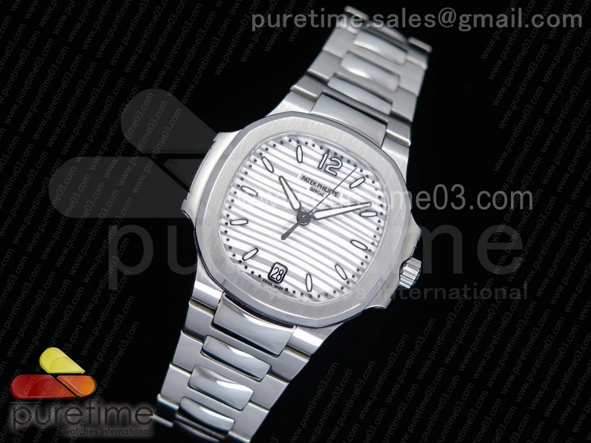 PF공장 파텍필립 노틸러스 레이디 7118 스틸 화이트다이얼 Nautilus Jumbo Ladies 7118 White Textured Dial on SS Bracelet A324 Clone