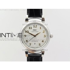 MK공장 IWC 다 빈치 스틸 화이트다이얼 골드인덱스 DA VINCI IW356601 SS WHITE DIAL SS A2892 ON BLACK LEATHER STRAP