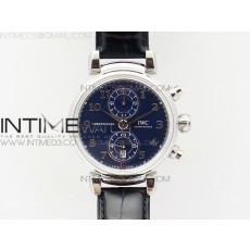 ZF공장 IWC 다 빈치 스포츠재단에디션 DA VINCI IW393402 SS  BLUE DIAL SS A2892 ON BLACK LEATHER STRAP