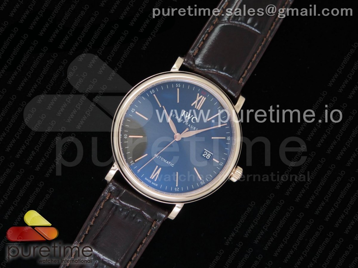 MK공장 V5 IWC 포르토피노 로즈골드금장 챠콜다이얼 가죽스트랩 Portofino Automatic RG Gray Dial on Brown Leather Strap MIYOTA 9015