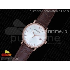 오데마피게 쥴스 오데마 데이트 39mm 로즈골드금장 화이트다이얼 가죽스트랩 Jules Audemars Date 39mm RG White Dial Gold Markers on Brown Leather Strap MIYOTA 9015