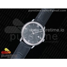 w공장 오메가 드빌 스틸 블랙다이얼 가죽스트랩 De Ville SS Black Dial on Black Leather Strap A2824 V3