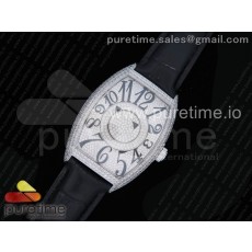 프랭크뮬러 더블 미스테리 스틸 다이아몬드다이얼 블랙가죽스트랩 Double Mystery SS Diamonds Dial on Black Leather Strap MIYOTA 9015