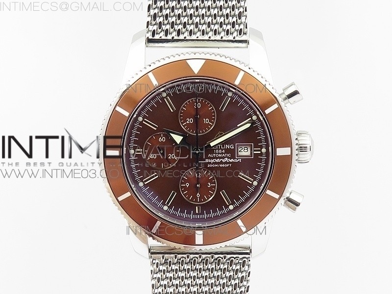 브라이틀링 슈퍼오션 44MM 브라운베젤 브라운다이얼 브레이슬릿 SUPEROCEAN A13312 44MM BROWN BEZEL BROWN DIAL ON SS BRACELET A7750