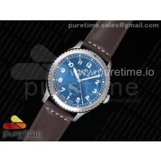 ZF공장 브라이틀링 내비타이머8 스틸 블루다이얼 가죽스트랩 Navitimer 8 Automatic 41mm Blue Dial on Brown Leather Strap A2824