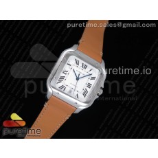 KOR공장 까르띠에 산토스 드 까르띠에 라지 2018 화이트다이얼 브라운가죽스트랩 Santos de Cartier Large 2018 White Dial on Brown Leather Strap MIYOTA 9015