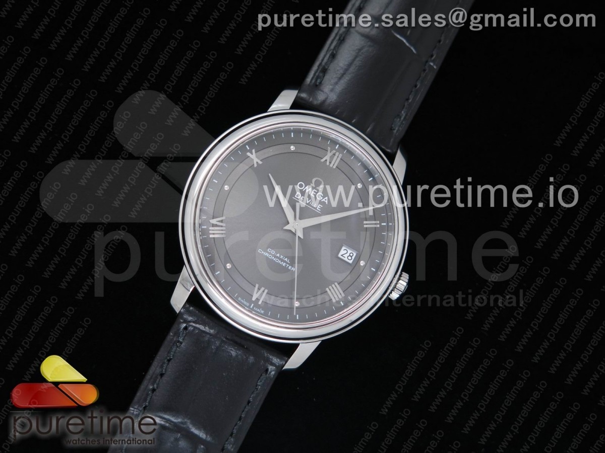 MK공장 v4 오메가 드빌 스틸 그레이다이얼 블랙가죽스트랩 De Ville SS Gray Dial on Black Leather Strap MIYOTA 9015 V4