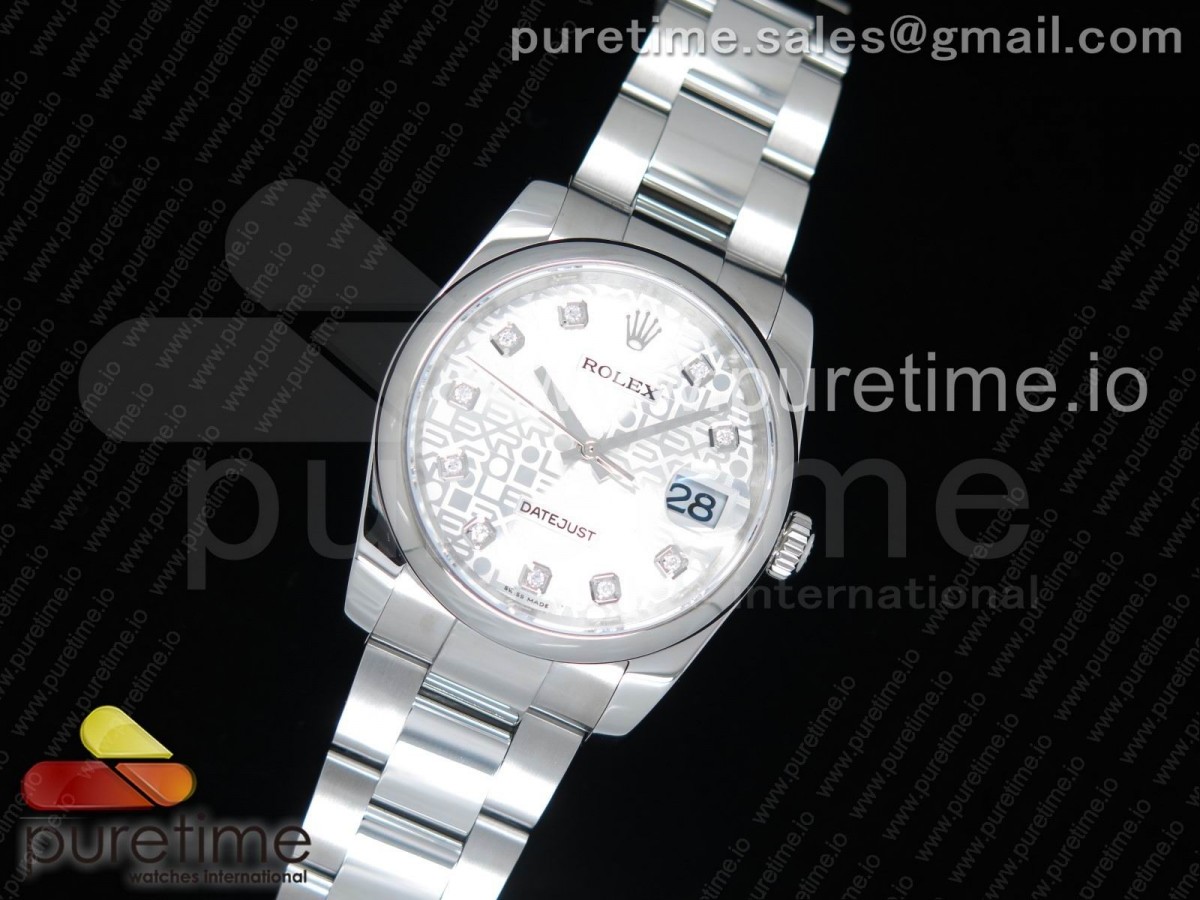 DJ공장 롤렉스 904 데이저스트36 스틸 컴퓨터다이얼 돔베젤 오이스터브레이슬릿 DateJust 36 SS 116200 Polished Bezel Silver Computer Dial on SS Oyster Bracelet A2836