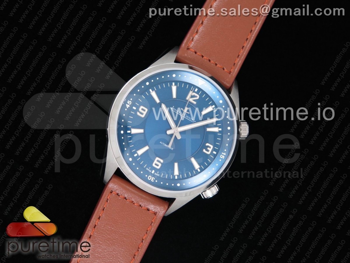 OX공장 예거르쿨트르 폴라리스 오토메틱 스틸 블루다이얼 브라운가죽스트랩 Polaris Automatic 41mm SS Blue Dial on Brown Leather Strap A898E/1