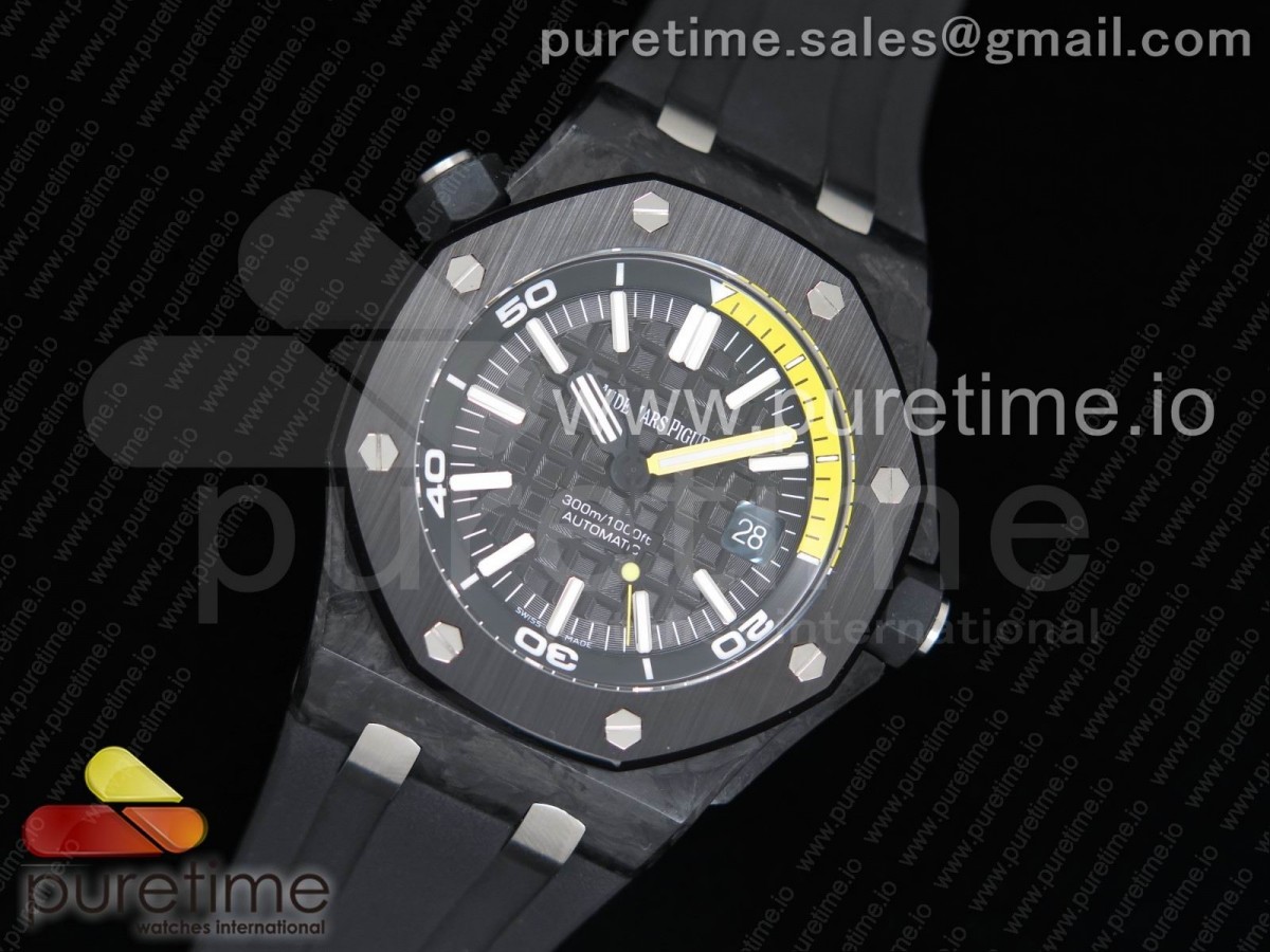 JF공장 V6 오데마피게 로얄오크오프쇼어 다이버 포지드카본 러버스트랩 15706 Royal Oak Offshore Diver Forged Carbon  Rubber Strap A3120