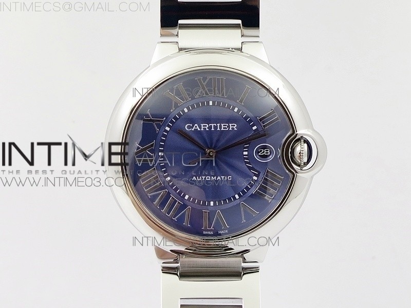 AF공장 까르띠에 발롱블루 42MM 스틸 블루다이얼 BALLON BLEU 42MM SS BLUE TEXTURE DIAL ON SS BRACELET A2824