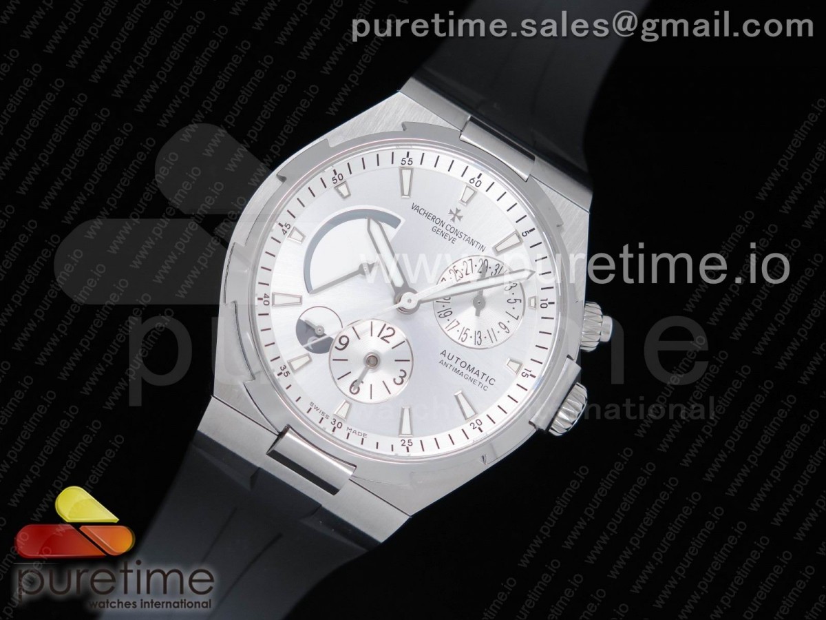 TWA공장 바쉐론콘스탄틴 듀얼타임 파워리저브 ㅅ ㅣㄹ버다이얼 블랙러버스트랩 Overseas Dual Time Power Reserve Silver Dial on Black Rubber Strap A1222