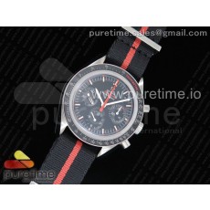 OM공장 오메가 스피디 튜즈데이 울트라맨 스틸 블랙다이얼 나토스트랩 Speedmaster Speedy Tuesday 2 ‘Ultraman’  Nato Strap Manual Winding Chrono Movement