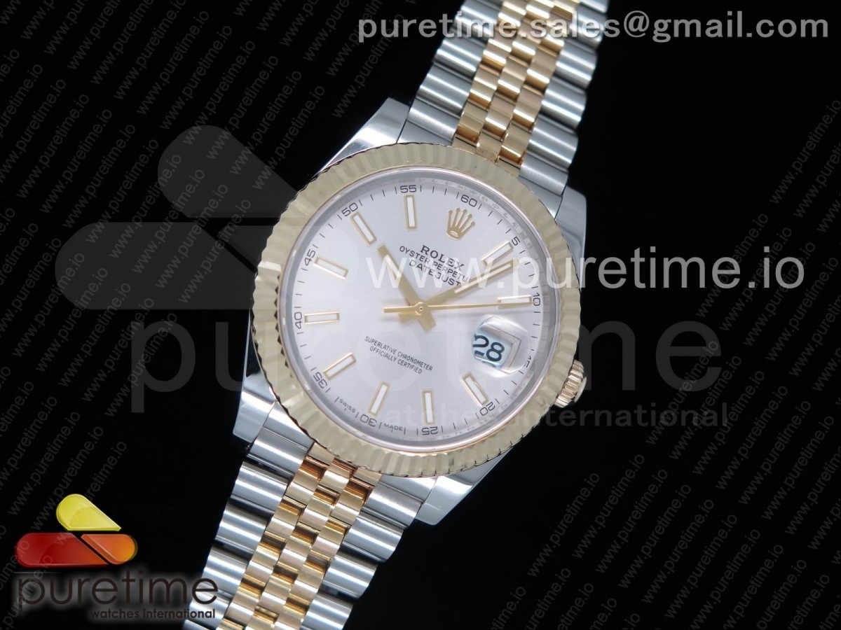 GM공장 롤렉스 데이저스트 41 포금 옐로우골드콤비 실버다이얼 쥬빌레브레이슬릿 DateJust 41 126333 YG Wrapped Silver Dial on SS/YG Jubilee Bracelet A2824