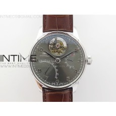 ZF공장 IWC 포르투기즈 투어빌론 IW504602 스틸 그레이다이얼 가죽스트랩 IWC PORTUGUESE TOURBILLON IW504602 SS GRAY DIAL ON BROWN LEATHER STRAP