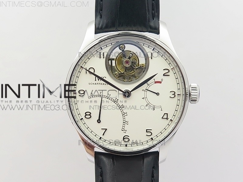 ZF공장 IWC 포르투기즈 투어빌론 IW504602 스틸 화이트다이얼 가죽스트랩 IWC PORTUGUESE TOURBILLON IW504602 SS WHITE DIAL ON BLACK LEATHER STRAP