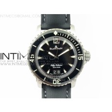 HG공장 블랑팡 피프티패덤즈 티타늄 빅데이트 블랙블랙다이얼 캔버스스트랩 FIFTY FATHOMS TITANIUM BIG DATE BLACK BLACK DIAL ON SAIL-CANVAS STRAP A6918B (FREE TOOL AND NYLON STRAP)