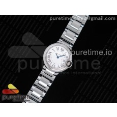 AF공장 까르띠에 발롱블루 28MM 스틸 화이트다이얼 브레이슬릿 Ballon Bleu 28mm SS White Dial on SS Bracelet Ronda Quartz